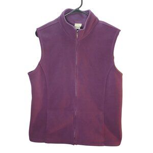 L.L. Bean Women's Full Zip Fleece Vest Size XL Warm Insulated Layer Sleeveless P